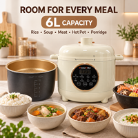Cuisinière à pression électrique multifonction 6L avec écran LED et protection contre la surchauffe, garantie 1 an, usage domestique