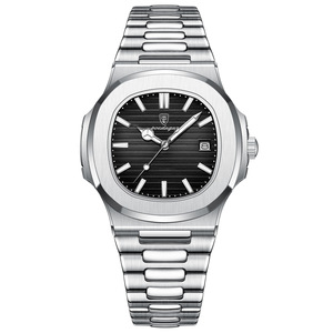 POEDAGAR <span class=keywords><strong>Orologio</strong></span> da Uomo <span class=keywords><strong>di</strong></span> Lusso, Sportivo, Impermeabile, Luminoso, con Data, Quadrante Quadrato, al Quarzo, Alta Qualità - Product Image 6