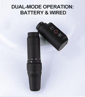 EASYART Machine à tatouer électrique en alliage, moteur à cuve creuse, batterie rechargeable 2000 mAh, course réglable 2,0-3,5 mm, 12000 tr/min, cartouche