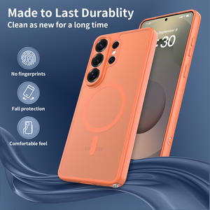 Capa Magnética para Celular com Proteção de Lente para Samsung S26 Ultra, Capa de Celular com Sensação de Pele, Capa Traseira Laranja para S25 24 - Product Image 2