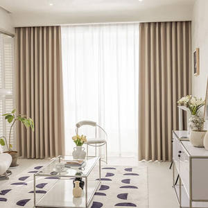 <span class=keywords><strong>Tende</strong></span> Oscuranti in Stile <span class=keywords><strong>Lino</strong></span> Color Tè al Latte per Finestre di Hotel, Tessuto per Soggiorno, 100% Poliestere, Stile Europeo, Set da 10 Pezzi - Product Image 1