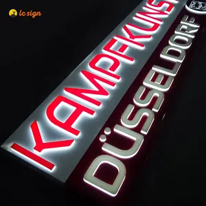 Señal de logotipo LED para decoración de pared al aire libre, letras de tienda, señalización iluminada frontal para tienda