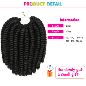 Cheveux synthétiques Havana <span class=keywords><strong>Twist</strong></span> <span class=keywords><strong>Crochet</strong></span> de 8 pouces, tresses sénégalaises au <span class=keywords><strong>crochet</strong></span>, extensions de cheveux tressés ombrés pour femmes - Product Image 4