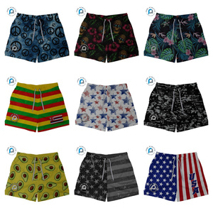 FQ özel Hawaii çiçek süblimasyon şort koşu egzersiz eğitim şort kamuflaj kravat-boya Jogger sporcu ağı şort - Product Image 3