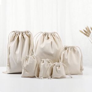 Factory OEM 100% Cotton <b>Canvas</b> <b>Drawstring</b> <b>Bag</b> Eco-friendly Calico <b>Drawstring</b> Packing <b>Bag</b> logo Custom Natural <b>Bag</b> <b>Drawstring</b> LOGO - Product Image 3