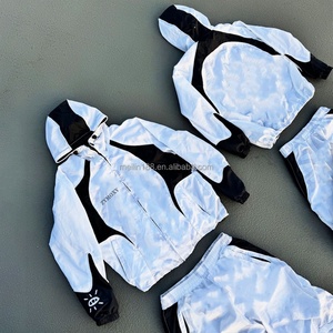Custom Sweat Suit Manufacturer Nylon <b>Jackets</b> and Nylon <b>Track</b> Pants Jogging Suit Nylon Tracksuit <b>Men</b> Lightweight Windbreaker Set - Product Image 2