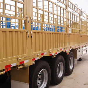 <span class=keywords><strong>Remorque</strong></span> de <span class=keywords><strong>plateau</strong></span> de haute qualité de 80 tonnes pour le bétail Semi <span class=keywords><strong>remorque</strong></span> de camion avec clôture de piquet pour le transport de marchandises de grain - Product Image 5