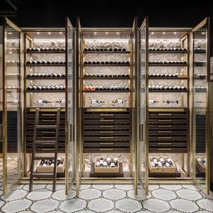 Modern constant temperature cooler stainless steel red wine cellar storage display glass whiskey wine bar cabinet