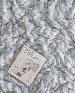 Indian Hand Block Print Dusty <b>Blue</b> Cotton Quilt Floral Bedspread Queen Comforter Soft All Season <b>Blanket</b> - Product Image 3