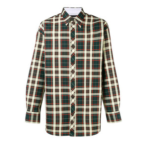 Camisa de franela a cuadros de diseñador personalizada al por mayor para hombres de talla grande, Camisa de franela graduada con rejilla roja de manga larga - Product Image 6