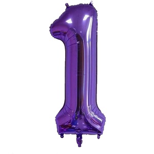 Balon foil ungu 16 inci kustom untuk dekorasi pesta balon Natal logam nomor alfabet perlengkapan pesta - Product Image 2