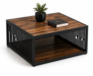 Modern Linear <b>Cube</b> Coffee <b>Table</b> Minimalist Geometric Center <b>Table</b> Contemporary Living Room Home Furniture Lounge Decor - Product Image 1