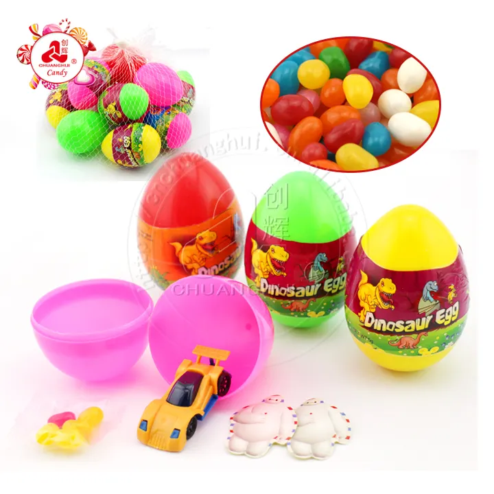 बड़ा आश्चर्य डायनासोर अंडे खिलौना कैंडी के लिए बच्चों/कार खिलौना के साथ जेली बीन डायनासोर अंडे में