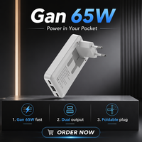 Productos de Tendencia 2026, Cargadores y Adaptadores Ultrafinos de Carga Rápida, Cargador de Pared con Enchufe Europeo de 65W, Cargador Gan para Teléfono Móvil y Portátil