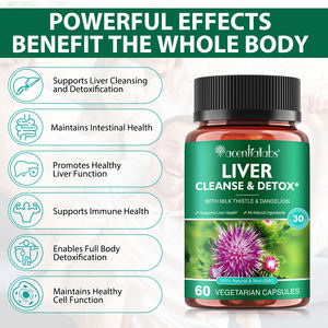 Mariendistel-Extrakt-Kapseln mit Vitaminen und Löwenzahn, Leber-Detox-Nahrungsergänzungsmittel, natürliche Kapseln zur Leberreinigung und Entgiftung - Product Image 2