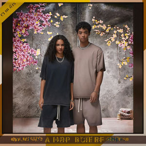 Camisetas de Gimnasio para Hombre Más Populares, 260g, Tejido de Punto, Estilo Holgado, Lavado Ácido con Patrón, Logotipo Personalizado, Talla Grande, Estilo Formal Sólido - Product Image 3