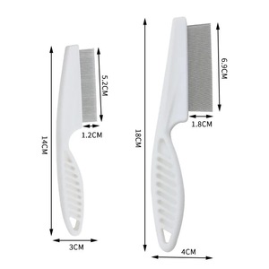Peigne anti-puces pour animaux de compagnie, à dents fines en acier inoxydable, avec manche en plastique, pour chien et chat, pour éliminer les puces, les lentes et les poils lâches - Product Image 3