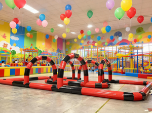 Piste de karting et de voitures tamponneuses gonflables pour enfants - Utilisation en extérieur/intérieur, matériau PVC pour les stations balnéaires, les terrains de jeux, les zones de jeu à domicile - Product Image 2