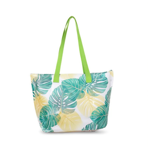 Bolsa de Playa Impermeable de PVC con Estampado Digital de Hojas, 61x38x25CM, con Correa - Product Image 1