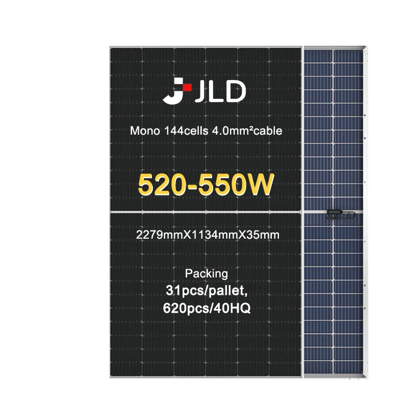 Fabricant golden fournisseur panneaux pv énergie solaire haute puissance cellules solaires toutes noires sont disponibles pour les usines agricoles 520-550W