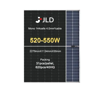 تتوفر لمصانع المزارع 520-550W الألواح الشمسية الكهروضوئية من المورد الذهبي من المصنع ، خلايا شمسية عالية الطاقة لجميع ألوان البشرة السوداء