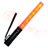 Bâton rechargeable de 15 pouces avec LED rouge et lumière bleue Bâton de commande de sécurité routière avec avertisseur sonore Produits d'avertissement de trafic
