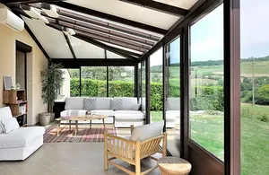 Venta caliente de calidad por los fabricantes de protección solar impermeable de pie de vidrio Sunrooms con aluminio para Villa - Product Image 5