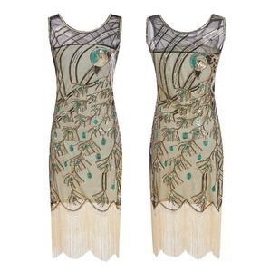 Bestdance femmes 1920s Vintage Clapet Frange Perlée Gatsby Robe De Soirée 5 Couleurs - Product Image 3