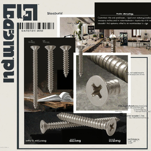 TOBO สกรูไม้สำหรับ A2 M4 M2.5 M2, สกรูหัวแบนราบขนาดมาตรฐาน DIN 9527 - Product Image 3