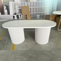 Moderner weißer ovaler Acryl-Bankett tisch für Braut-Bräutigam Neuankömmling Esszimmer möbel für Event-Party-Dekoration