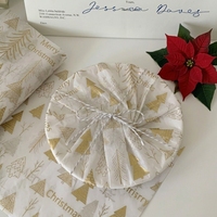 Papier de soie personnalisé pour Noël, motif arbre de Noël doré, 17 g/m², fabricant de papier de soie en gros pour sacs cadeaux, mariage, écologique