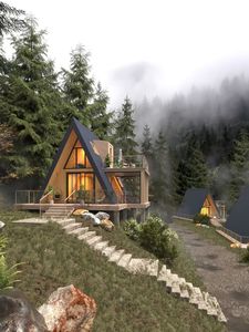 Casas de Madera Modernas y Minimalistas, Componentes de Paneles de Pared Prefabricados. Construye Rápidamente Estudios para Jardín - Product Image 2