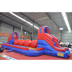 Parcours d'obstacles gonflable géant interactif à thème d'avertissement <span class=keywords><strong>de</strong></span> danger, avec balles Wipeout, pour jeu sportif - Product Image 4