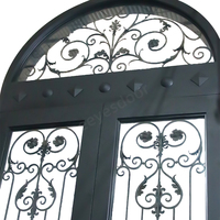 Seeyesdoor Portes de porte en fer forgé Dernier modèle européen antivol en acier Village Villa Double portes Design