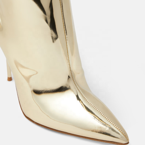 Botas Largas de Tacón Alto Extremo para Mujer, Talla Grande 46, con Punta Puntiaguda, Botines Sexys hasta la Rodilla, Zapatos de Vestir Metálicos con Acabado Patentado - Product Image 4