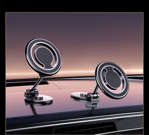 Support de téléphone magnétique pliable étanche de haute qualité pour voiture, rotation à 360 degrés, affichage de la température, fixation sur tableau de bord pour navigation - Product Image 3