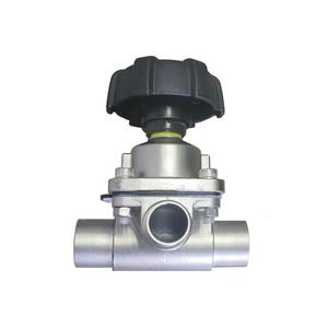 صمام تخفيض SS316 صمام صحي بدون ساق ميتة من النوع T صمام غشاء ثلاثي الاتجاهات مع نهايات لحام للمؤخرة - Product Image 1