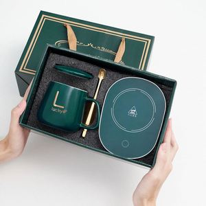 ชุดของขวัญแก้วเซรามิคพร้อมแผ่นทำความร้อน รุ่น Y1 ใช้พลังงานจาก USB ขายดี รักษาอุณหภูมิ 55 องศา สำหรับกาแฟและนม - Product Image 1