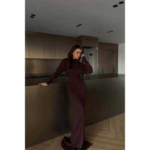 Robe longue à capuche moulante décontractée d'été en Spandex, imprimé Magma Café Amer - Product Image 3