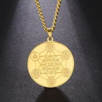 Collier pendentif Myshape Cube de Metatron, amulette sceau du roi Salomon, géométrie sacrée, bijoux en acier inoxydable