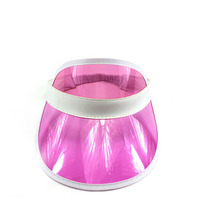 Vente en gros Promotion d'été Chapeaux de pare-soleil en PVC transparent Chapeaux de soleil avec protection UV Chapeaux de pare-soleil en plastique avec sublimation et logo personnalisé
