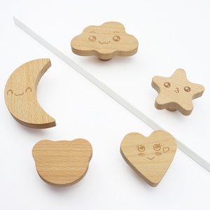 Cute Cartoon Wooden Cabinet <strong>Knobs</strong> for Kids Room Smile Face Moon Star <strong>Cloud</strong> Bear Shape <strong>Drawer</strong> Pulls Furniture Handles - Product Image 1