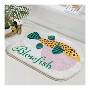 <strong>Funky</strong> Beach Theme Bathroom Kid Decor for Washable Shower Microfiber <strong>Mats</strong> - Product Image 1