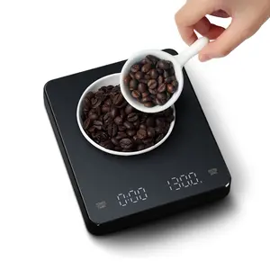 Báscula electrónica de 3 kg y 0,1g con carga USB, balanza Digital para alimentos y café con temporizador, gran oferta
