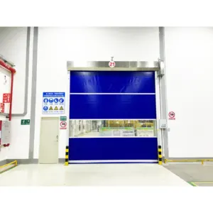 Pintu Industri Keselamatan Penggulung Cepat Layar PVC Otomatis Berkecepatan Tinggi Pabrikan Guangzhou dengan Remote Kontrol