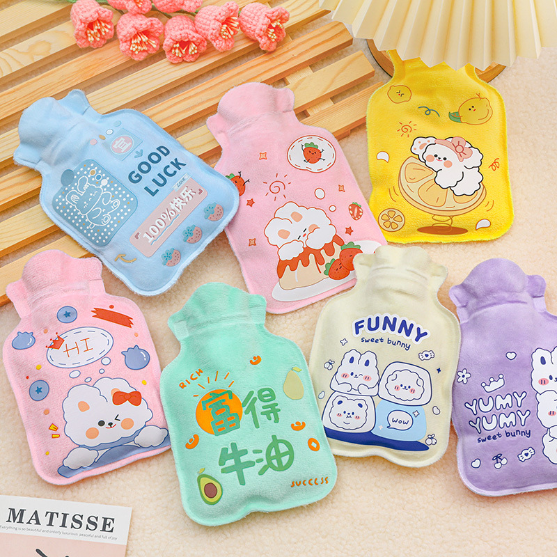Лидер продаж, детская зимняя Милая теплая Милая мультяшная плюшевая бутылка для горячей воды