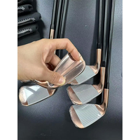 YABIN Nouveaux fers de golf pour hommes couleur cuivre, quatrième génération, 7 pièces (4-9P), flexibilité R/S/SR, tiges en acier/graphite