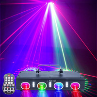 Nouveau produit : Projecteur laser mobile double axe à quatre têtes RGBW IP65 CRI80 1000lm pour scène disco, effet stroboscopique, télécommande DMX