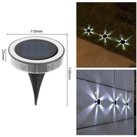 Lampe Solaire LED Extérieure Encastrable pour Jardin, Lumière Disque Solaire de Sol, Projecteur Solaire Enterré, Décoration de Jardin