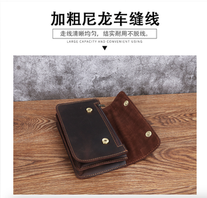 Sac banane en cuir de vachette Andong pour hommes et garçons, sacoche de taille en cuir Crazy Horse, pochette portable pour téléphone, portefeuille rétro, sac à main d'extérieur pour homme - Product Image 6